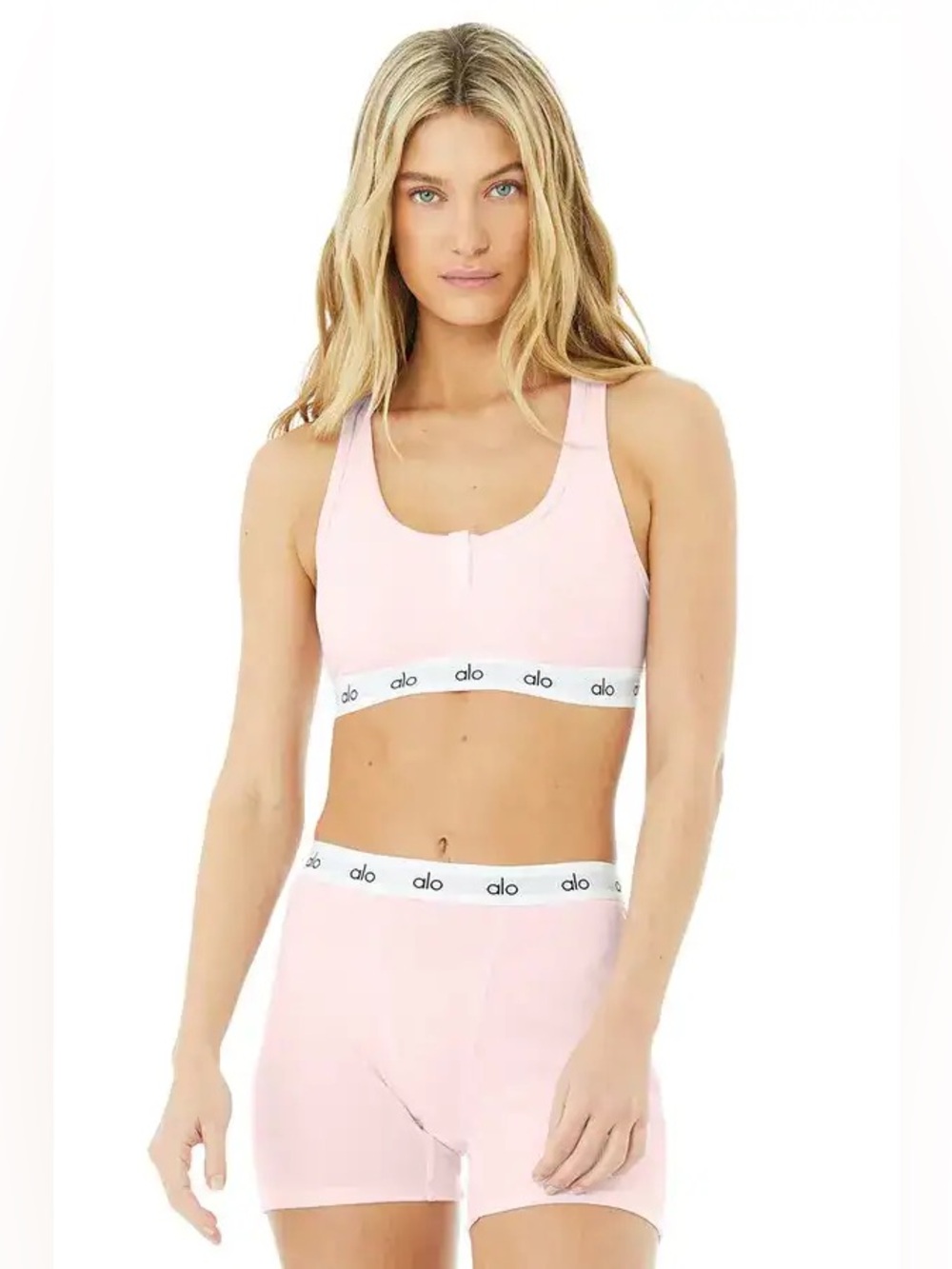 Alo Yoga Icon Ribbed Henley Bra